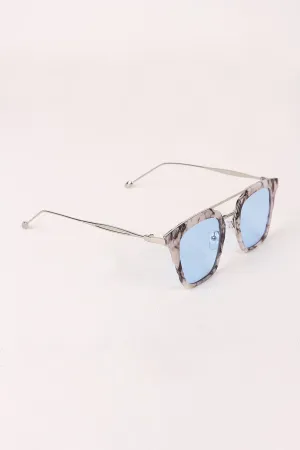 Plastic Frame Double Bridge Cat Eye Sunglasses