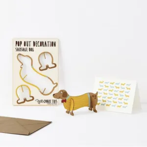 Pop Out Sausage Dog Decoration & Card