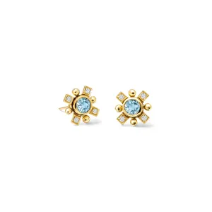 Quadro Earring Halos Yellow Gold - Diamond