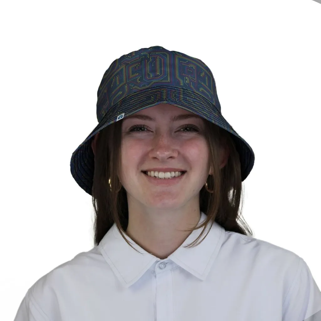 Rainbow Computer Circuit Board Bucket Hat