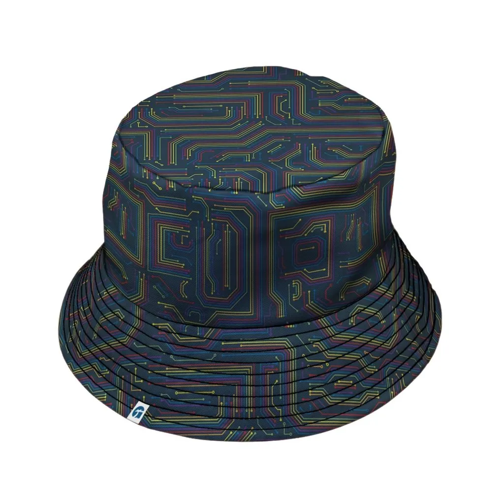 Rainbow Computer Circuit Board Bucket Hat