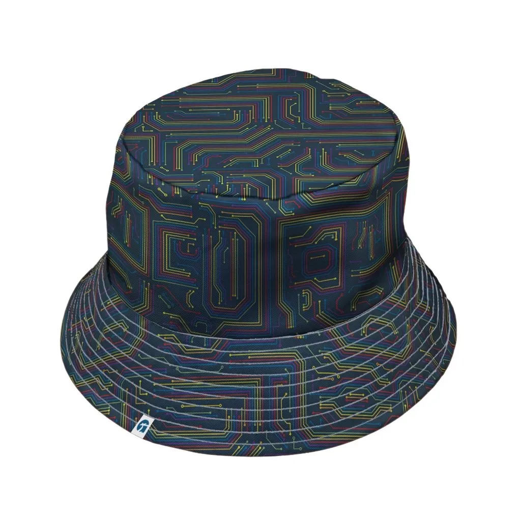 Rainbow Computer Circuit Board Bucket Hat