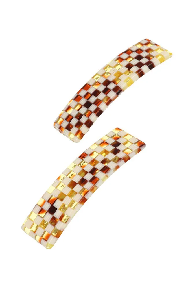 Rectangle Barrette Pair - Classic