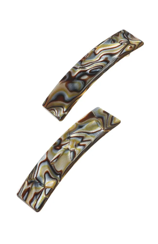 Rectangle Barrette Pair - Classic