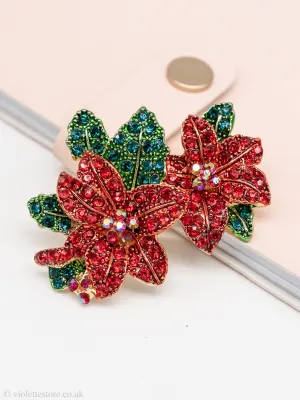 Red Flower Brooch