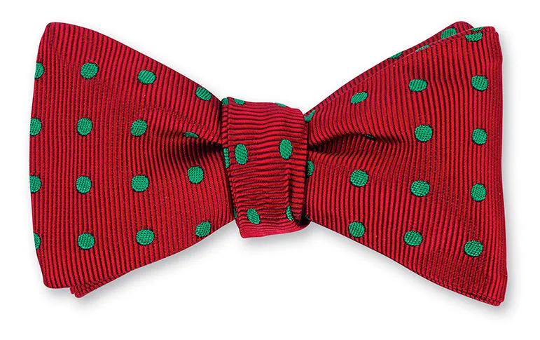 Red/ Green Vero Polka Dots Bow Tie - B2011