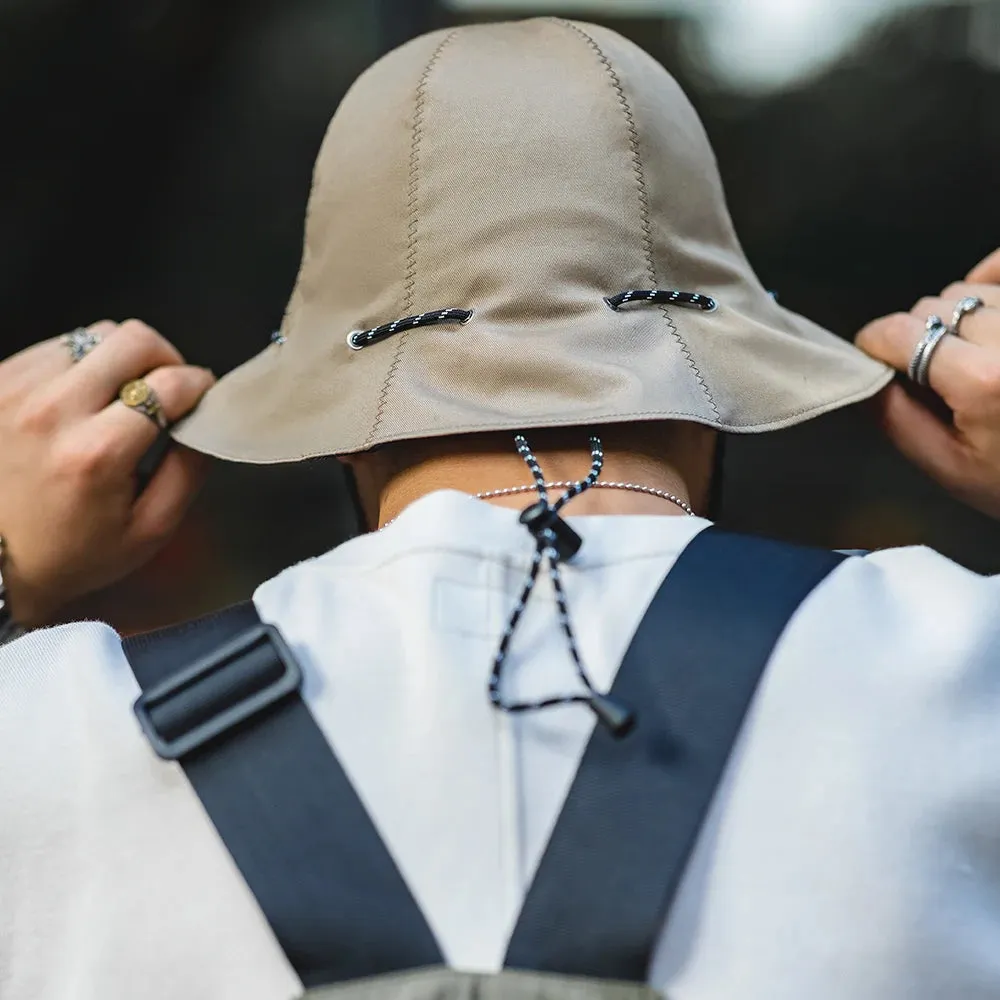 Retro Reversible Black & Khaki Adjustable Fisherman Hat