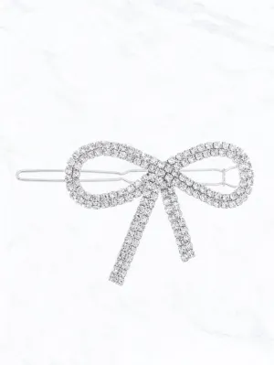 Rhinestone Bow Barrette