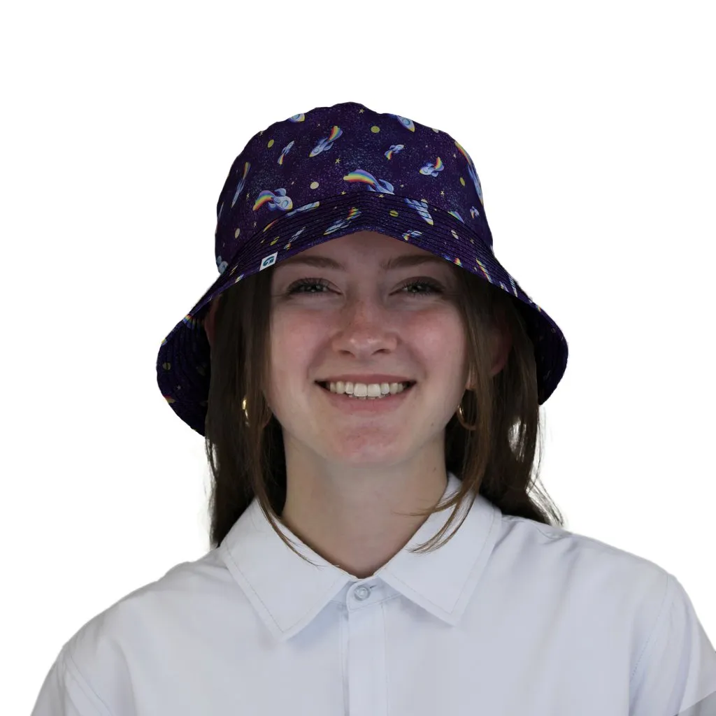 Rocket Ships Starry Night Bucket Hat