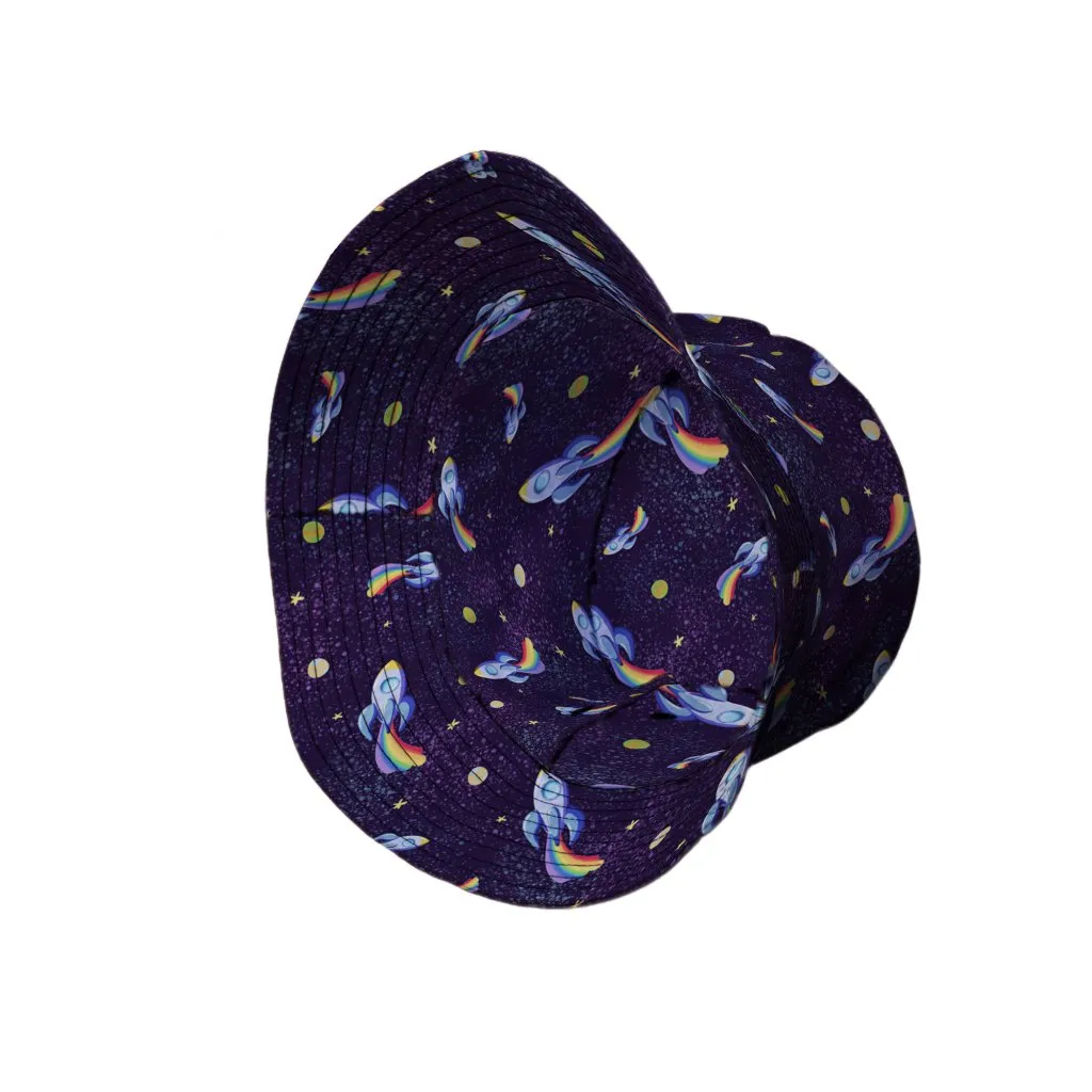 Rocket Ships Starry Night Bucket Hat