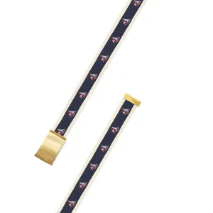 Sailboat Motif Military Buckle Belt