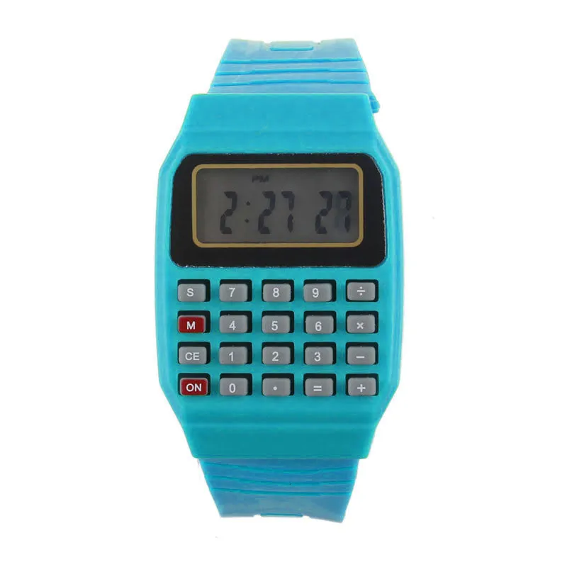 Silicone Multi-Purpose Electronic Wrist Watch with Calculator