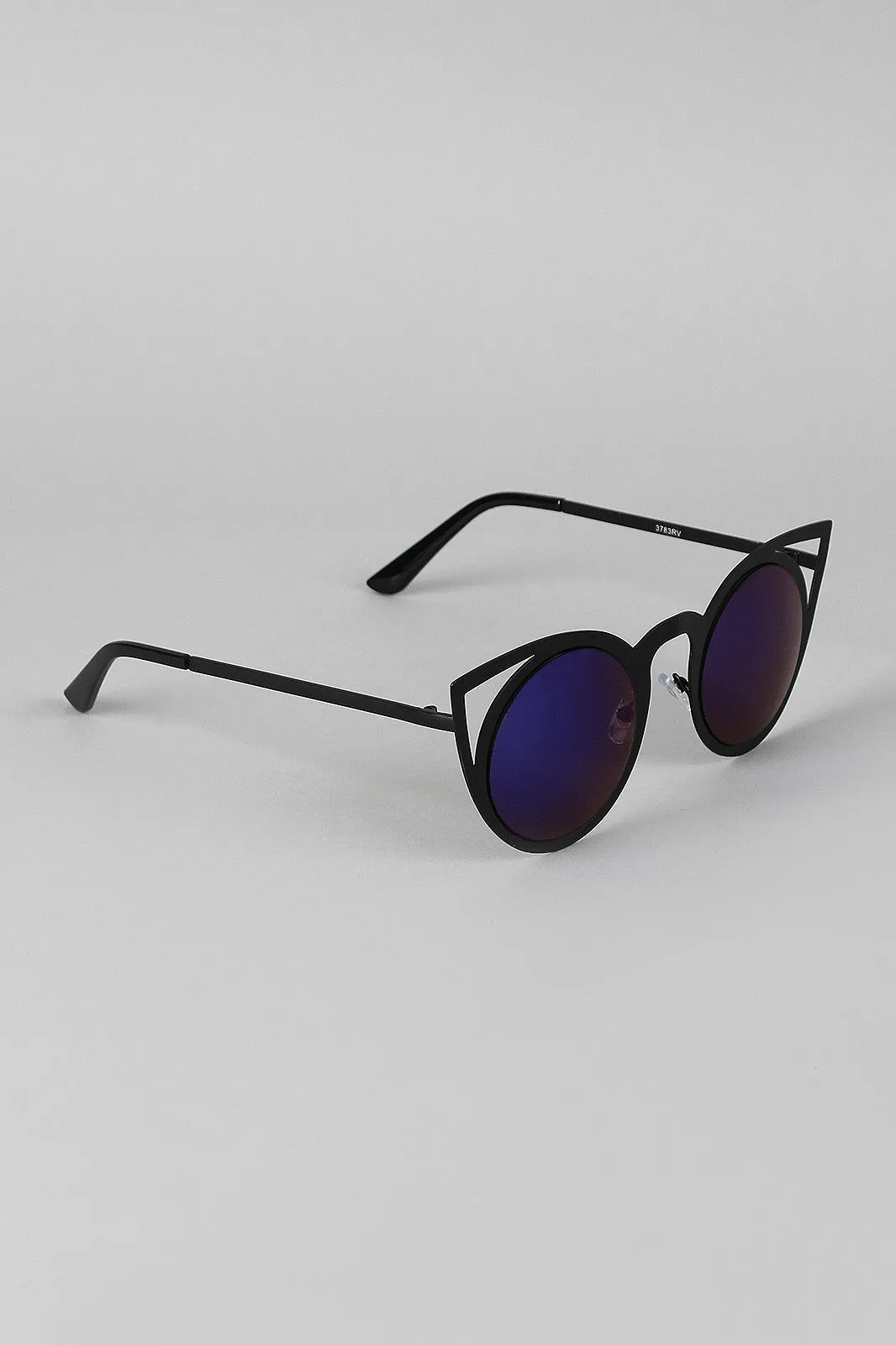 Sleek Metallic Cat Eye Sunglasses