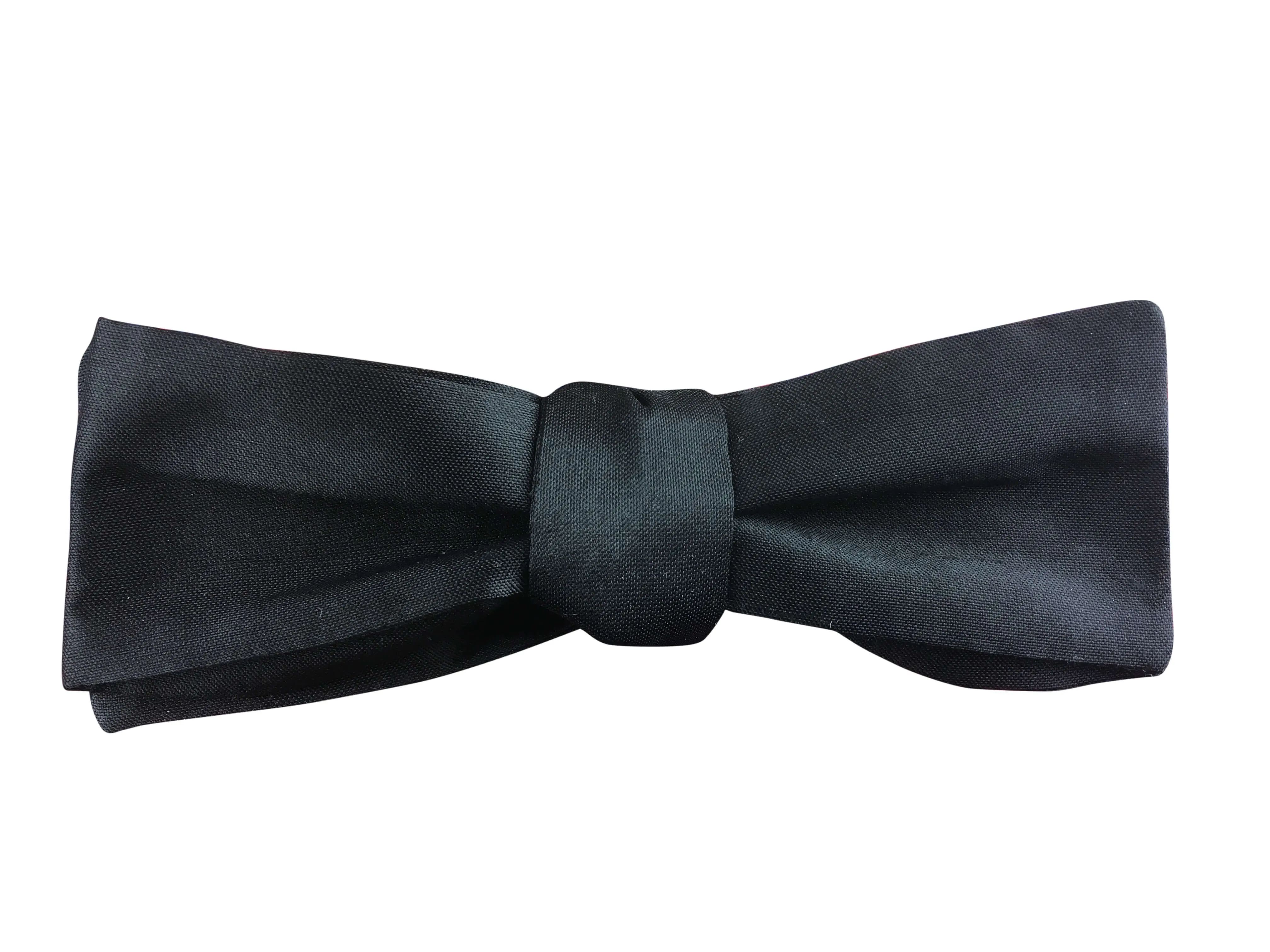 Slim, Skinny Black Batwing Silk Self-Tie Bow Tie