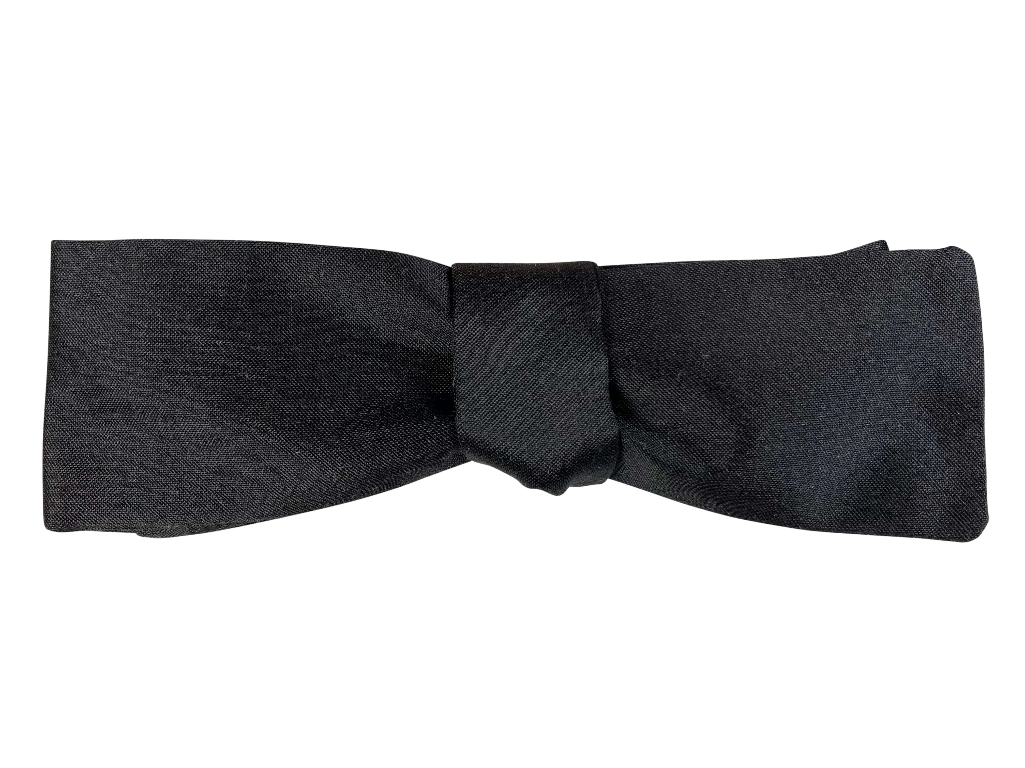 Slim, Skinny Black Batwing Silk Self-Tie Bow Tie