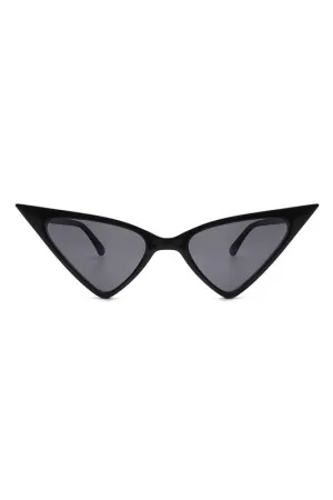 Triangle Cat Eye Sunglasses - Black