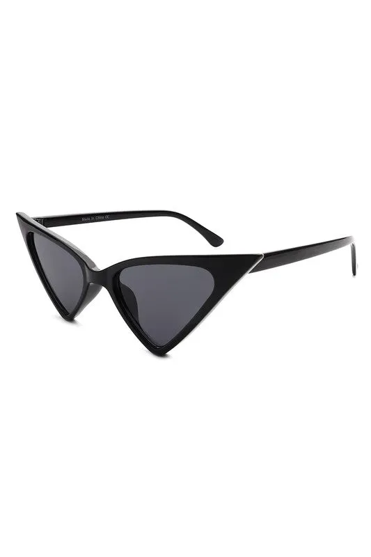 Triangle Cat Eye Sunglasses - Black