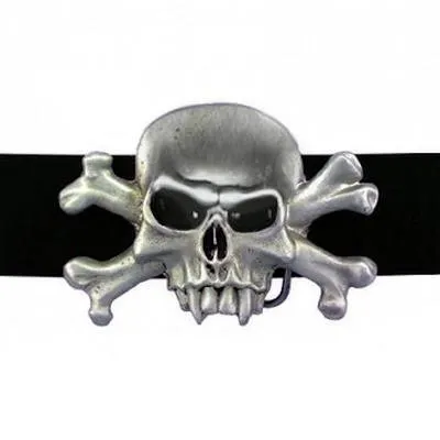 Vampire Skull and Crossbones Belt Buckle