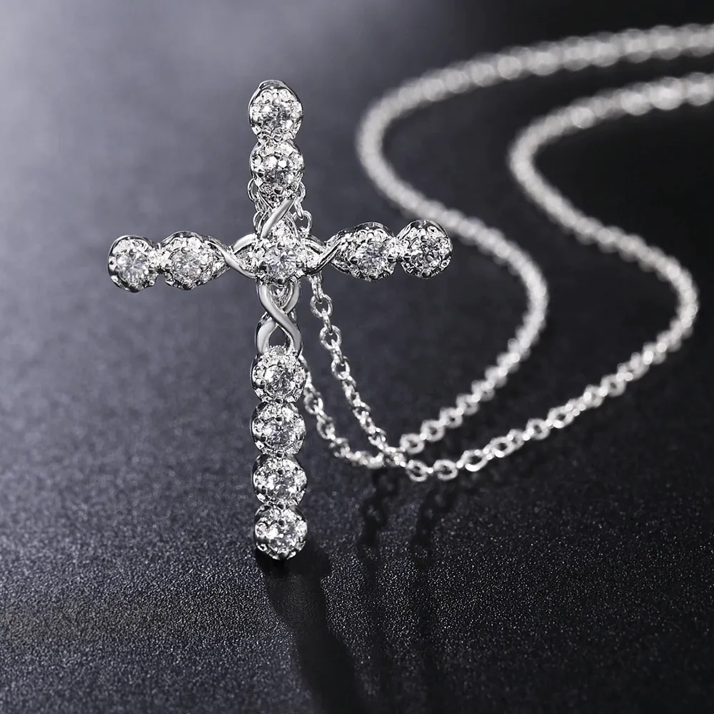 Women's Christian Necklace <br> Diamond Cross