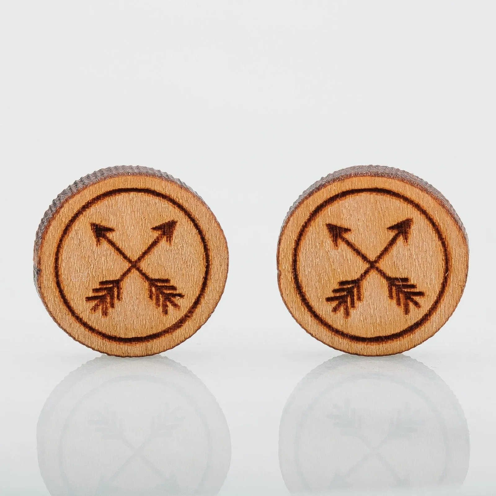 Wood Crossed Arrows Earrings